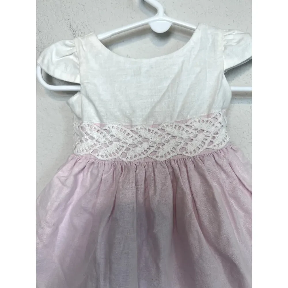 Adorable Edgehill Collection Pink & White Baby Outfit 3M